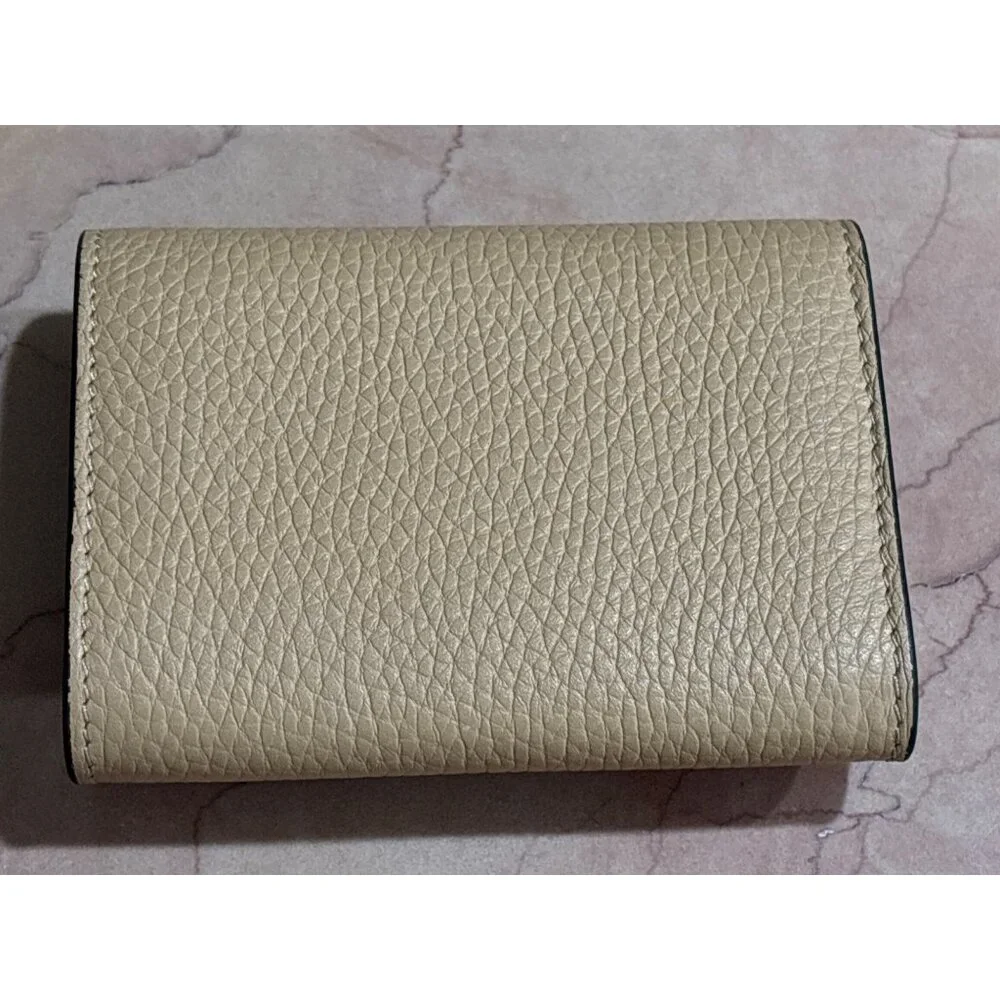 Valentino Garavani V Logo Card Case in Cappuccino Womens Leather Wallet